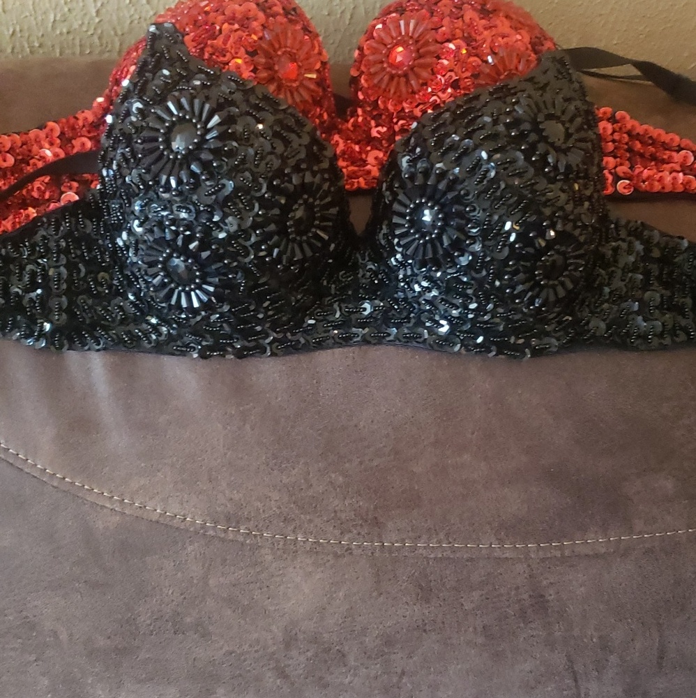 SexyBeaded Embellished Sequin Bra Top